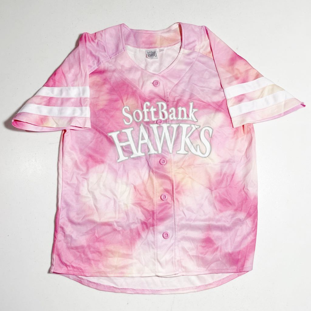 ソフトバンクホークス HAWKS softbank オフィシャル official ピンク ユニフォーム 女性用Lサイズの画像1