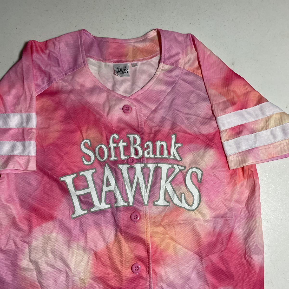 ソフトバンクホークス HAWKS softbank オフィシャル official ピンク ユニフォーム 女性用Lサイズの画像2