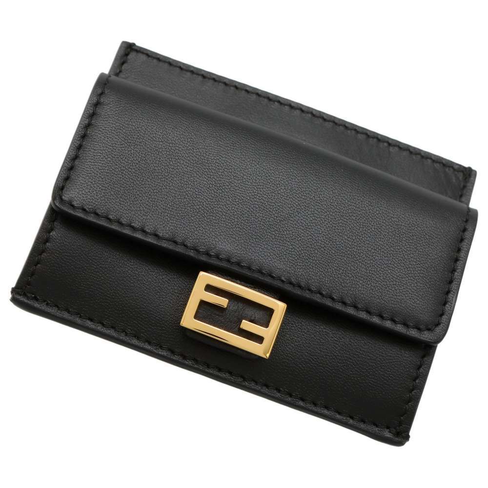 フェンディ カードケース バゲット ナッパレザー 8M0423 FENDI コインケース 黒 【安心保証】