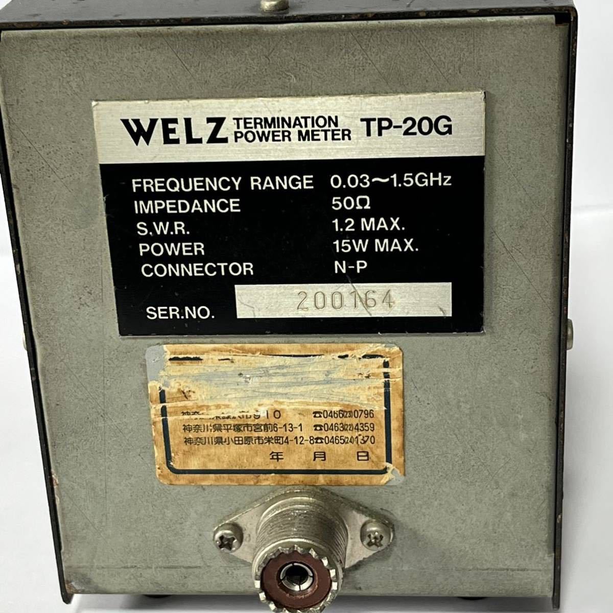 希少　TP-20G WELZ 0.03～1.5GHz安定終端型電力計　シリアル200164_画像2