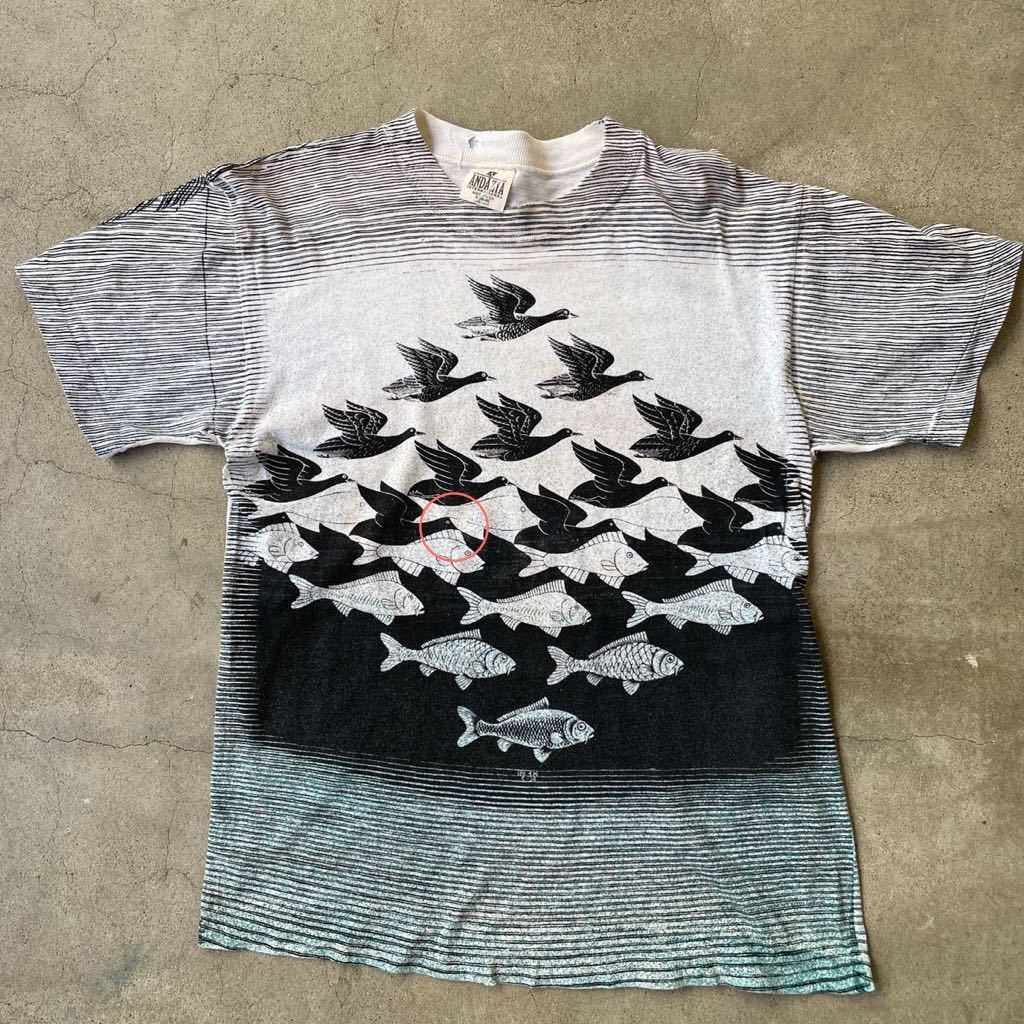 エッシャー m c escher Tシャツ 空と水 ANDAZIA 90年代 ビンテージ