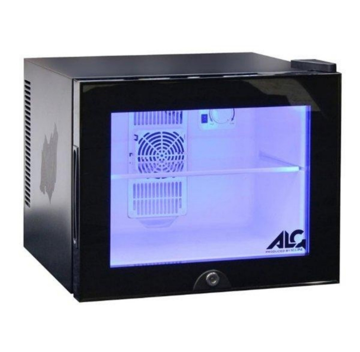 LED内蔵ミニゲーミング冷蔵庫20L ALG-GMMFL LED コンパクト ブラック クリア ドア 透明 扉 ゲーミング冷蔵庫
