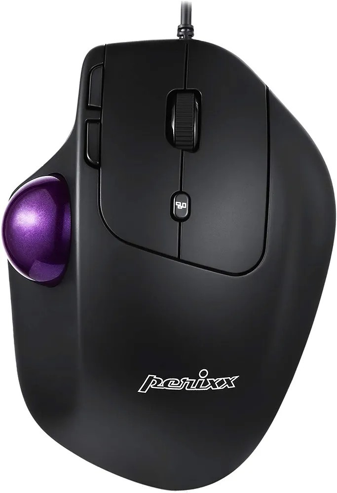 [ beautiful goods ].liksPERIMICE-520 L gono Miku s trackball mouse wire USB.. adjustment possibility black ( wire ) n1235