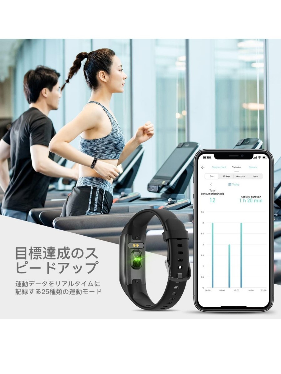 【未使用に近い】IMFRCHCS スマートウォッチ2022革新 AMOLEDカラーディスプレイ活動量計25種類 運動モード 5ATMの防水機能 歩数計 no.1309_画像5