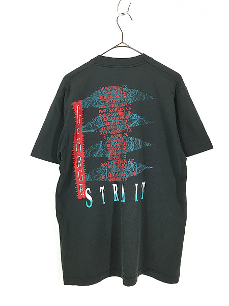 古着 80s USA製 George Strait ツアー カントリー ミュージック フォト Tシャツ L 古着_画像3
