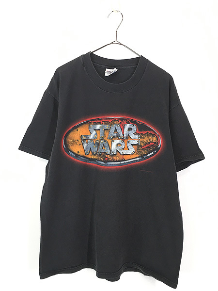 古着 90s STAR WARS スターウォーズ 鉄板 看板 ロゴ プリント Tシャツ L位 古着_画像1