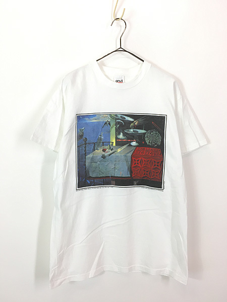 古着 90s Salvador Dali 「素早く動いている静物」 シュルレアリスム アート Tシャツ L 古着