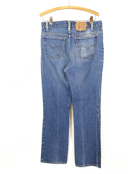 古着 90s USA製 Levi's 517 ブルー デニム ブーツカット パンツ ジーンズ W34 L33 古着_画像2