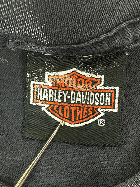 古着 90s USA製 HARLEY DAVIDSON イーグル サンダー パターン オールオーバー Tシャツ XL 古着_画像7