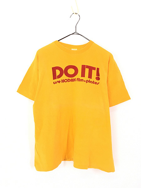 古着 70s USA製 Champion 「DO IT！」 100％コットン 写真 カメラ 企業 Tシャツ XL 古着