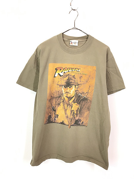 古着 00s Disney 「Indiana Jones」 映画 ムービー プリント Tシャツ M 古着