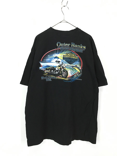 古着 00s USA製 HARLEY DAVIDSON オオカミ ウルフ BIG フェイス Tシャツ XXL 古着_画像3