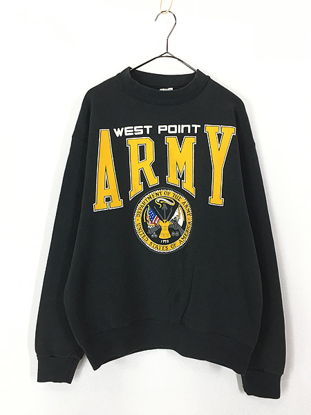 古着 90s USA製 West Point ARMY ミリタリー プリント スウェット トレーナー L 古着