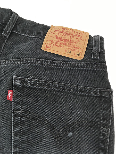 古着 90s Levi's 550-0260 ブラック デニム パンツ ジーンズ テーパード W33 L29 古着_画像8