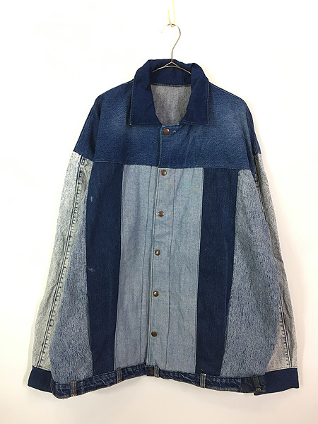 おすすめネット パッチワーク ハンドメイド 80s 古着 ビッグサイズ 古着 XXL位 Gジャン ジャケット デニム XLサイズ以上 おすすめネット パッチワーク ハンドメイド 80s 古着 ビッグサイズ 古着 XXL位 Gジャン ジャケット デニム XLサイズ以上