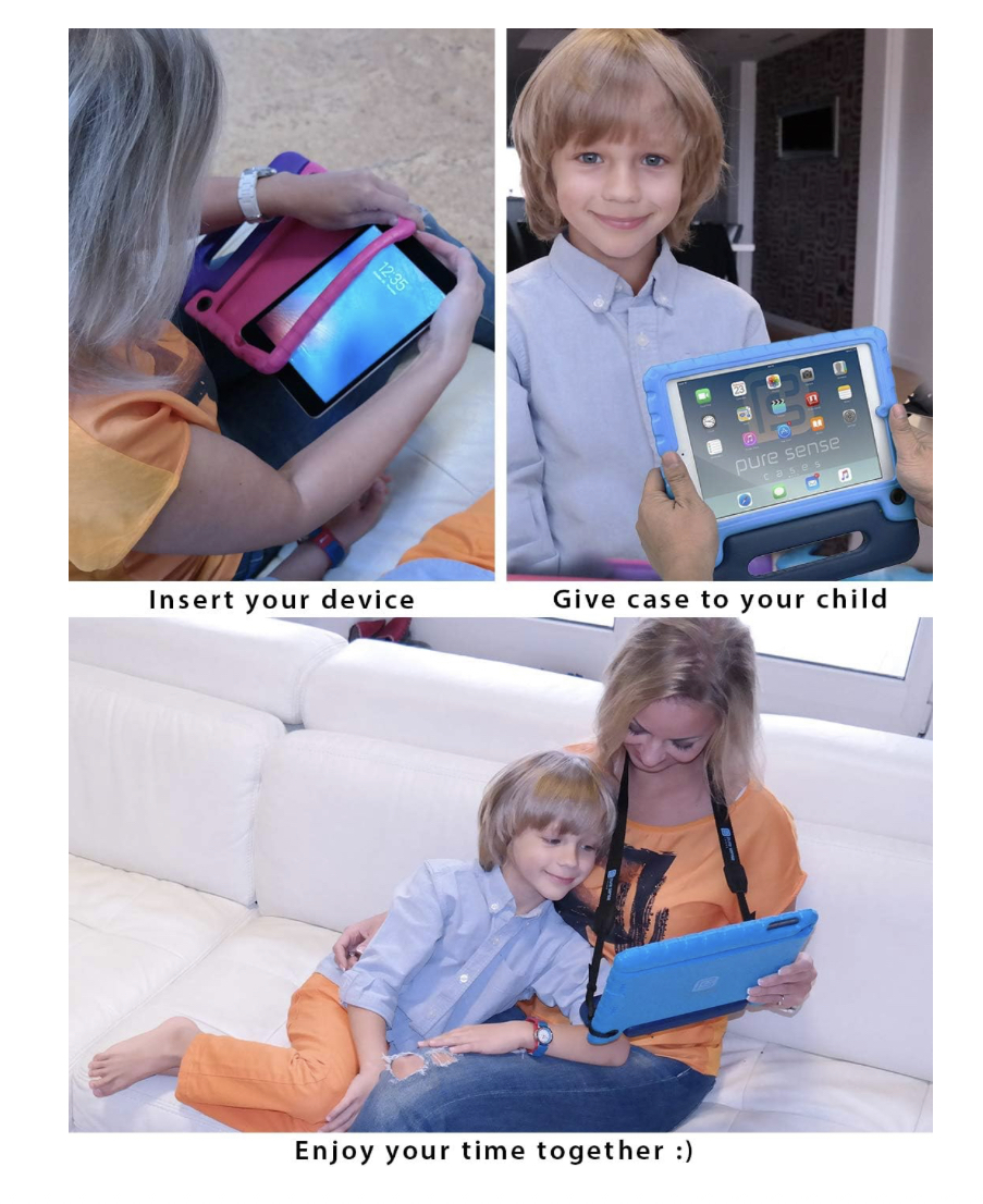 4.5千円 iPad Pro 保護ケース おしゃれに肩かけ！iPad Pro 11 ケース 斜めがけ可 ショルダーストラップ付 軽量 ピンク 子供_画像6