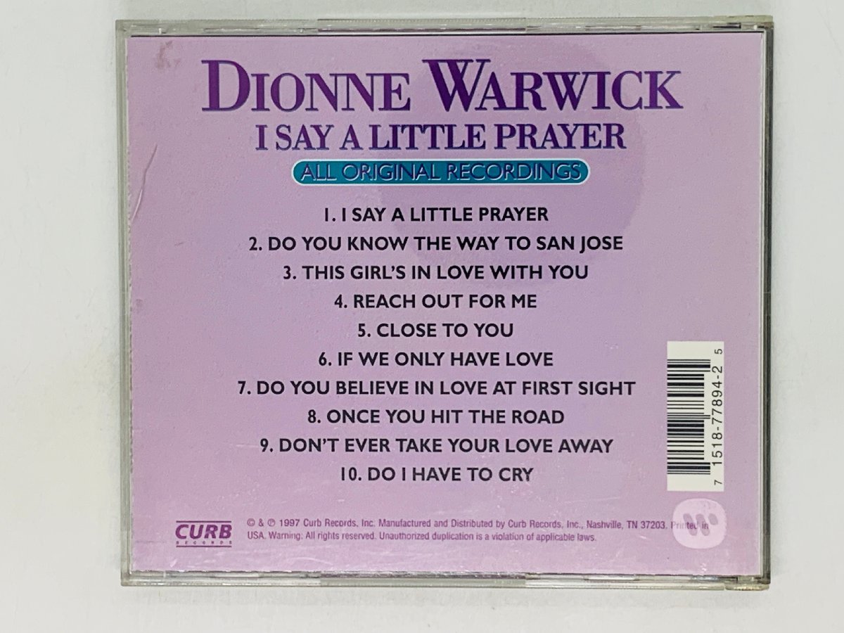 即決CD DIONNE WARWICK / I SAY A LITTLE PRAYER / ディオンヌ・ワーウィック アルバム レア Y28_画像2
