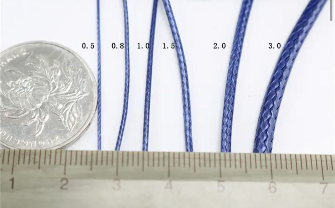 アクセサリー作り用　韓国　ワックスライン　革糸　丸い　ネックレスコード　1mm 10 yards　②　ブラウン_画像4