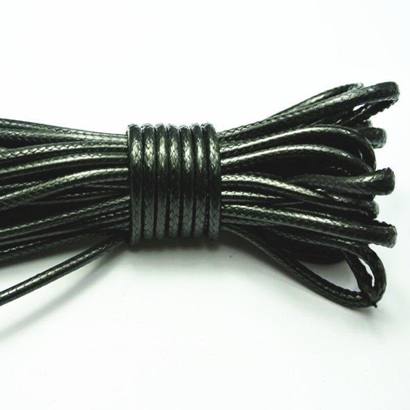 アクセサリー作り用　韓国　ワックスライン　革糸　丸い　ネックレスコード　 4mm 5 yards　①　ブラック_画像2