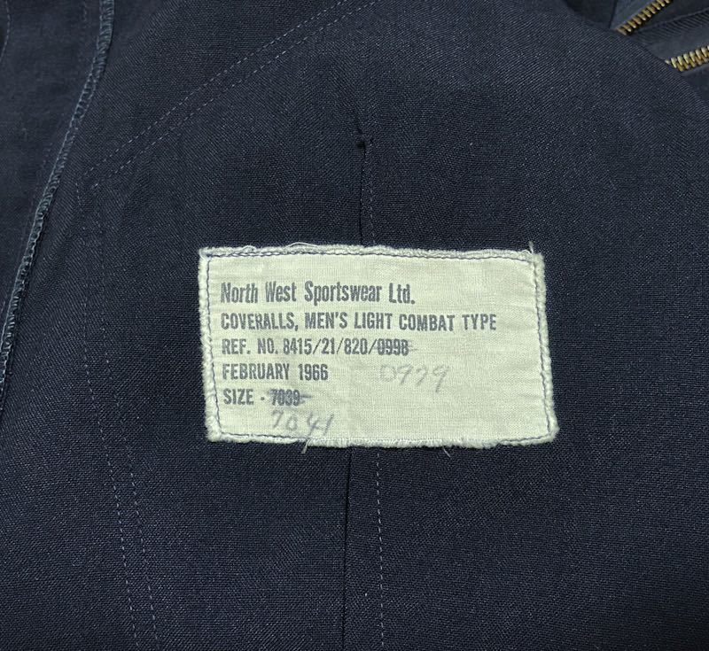 60s Canada army all-in-one coveralls SIZE 7041 navy navy coverall flight suit / the US armed forces euro military France army Germany army 