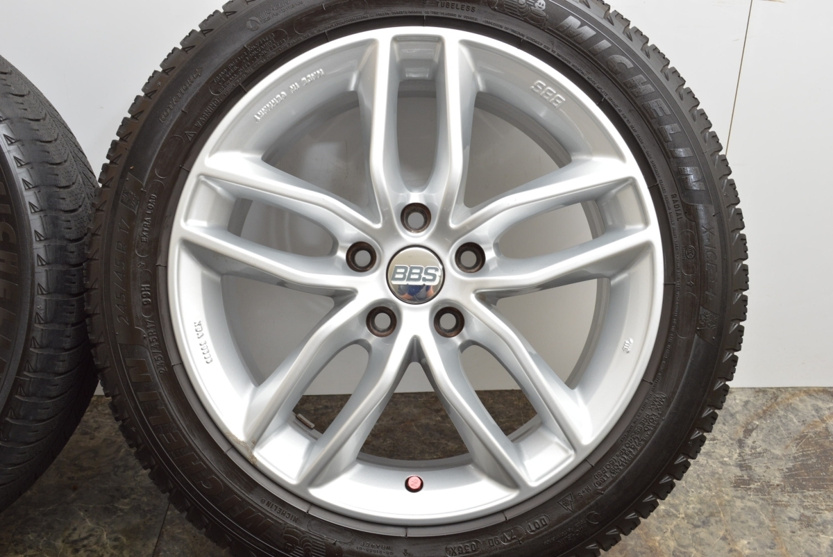 【良好品】BBS ジャーマニー SX0301 17in 7.5J +45 PCD112 ミシュラン X-ICE3+ 245/45R17 アウディ A4 TT ベンツ Eクラス 送料無料_画像6