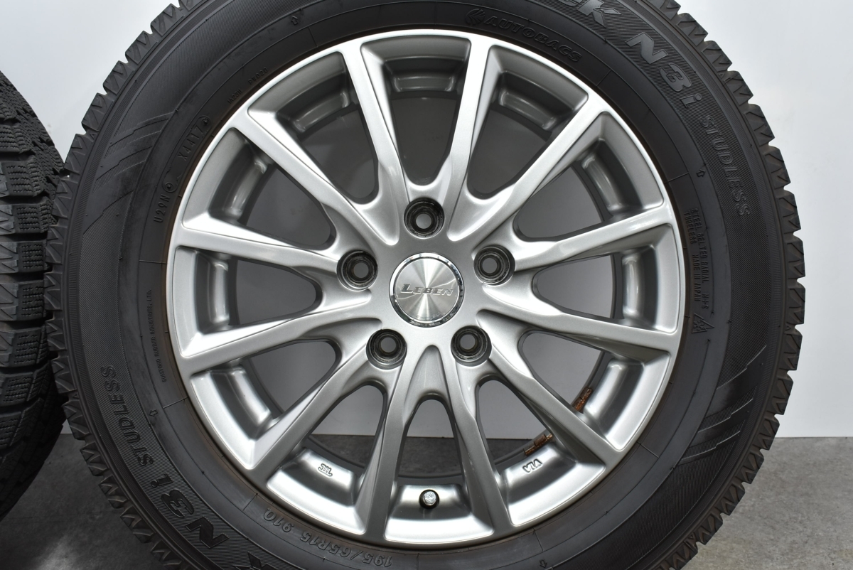 【程度良好品】LEBEN 15in 6J +43 PCD114.3 ノーストレック N3i 195/65R15 ノア ヴォクシー セレナ リーフ ステップワゴン プレマシー_画像6