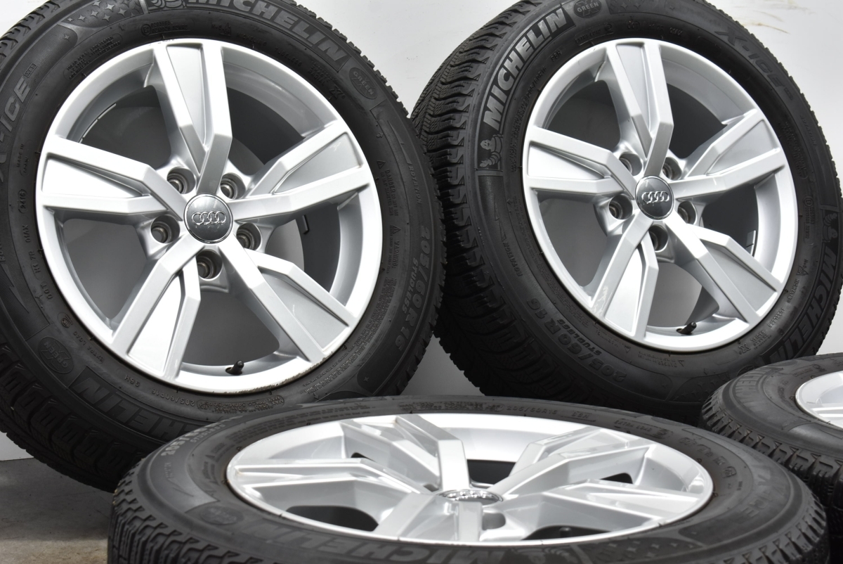 【程度良好品】アウディ B9 A4 純正 16in 7J +35 PCD112 ミシュラン X-ICE XI3 205/60R16 品番：8W0601025A Q2 即納可能 送料無料 AUDI_画像2