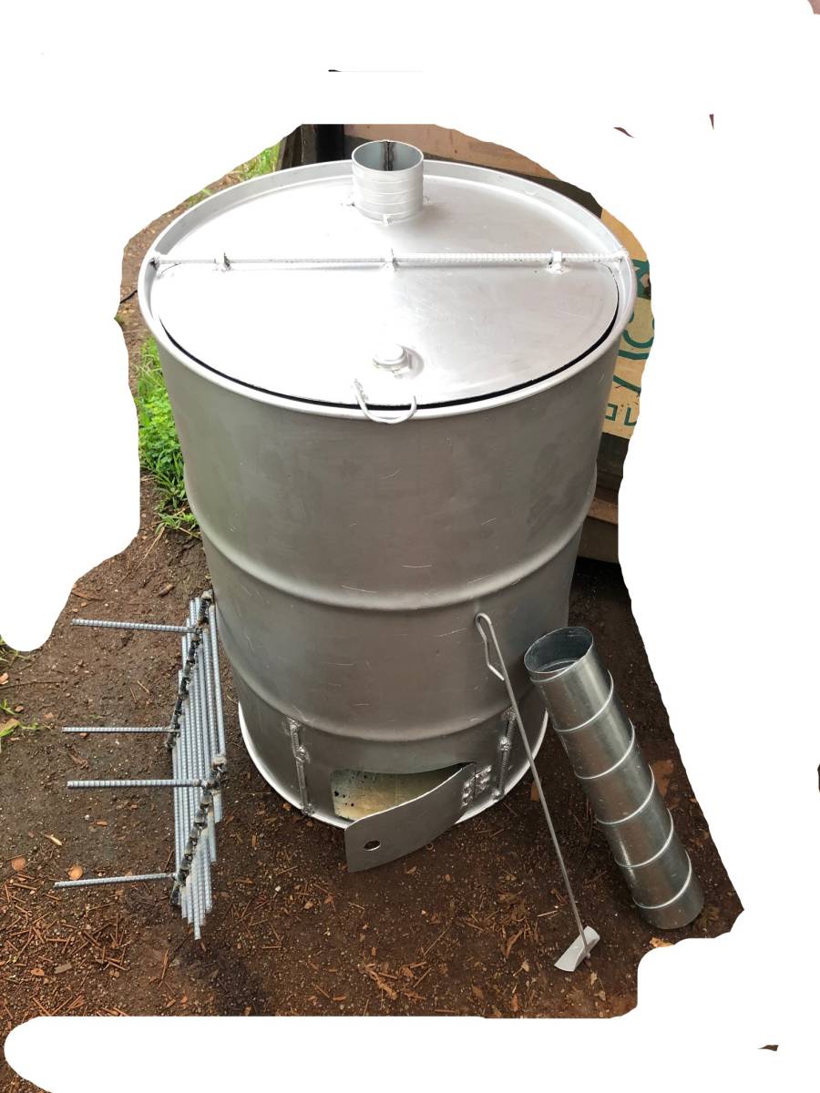 焼却器　ドラム缶　耐熱ペンキ　下部補強筋　溶接　灰かき棒　２００リットル