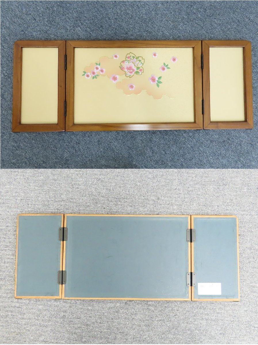 18【展示品】屏風 4枚セット 金 ゴールド 花柄 和風 インテリア 飾り 花瓶 置物 茶道具 雛人形 五月人形 金沢箔 鎧飾り 伝統行事_画像6