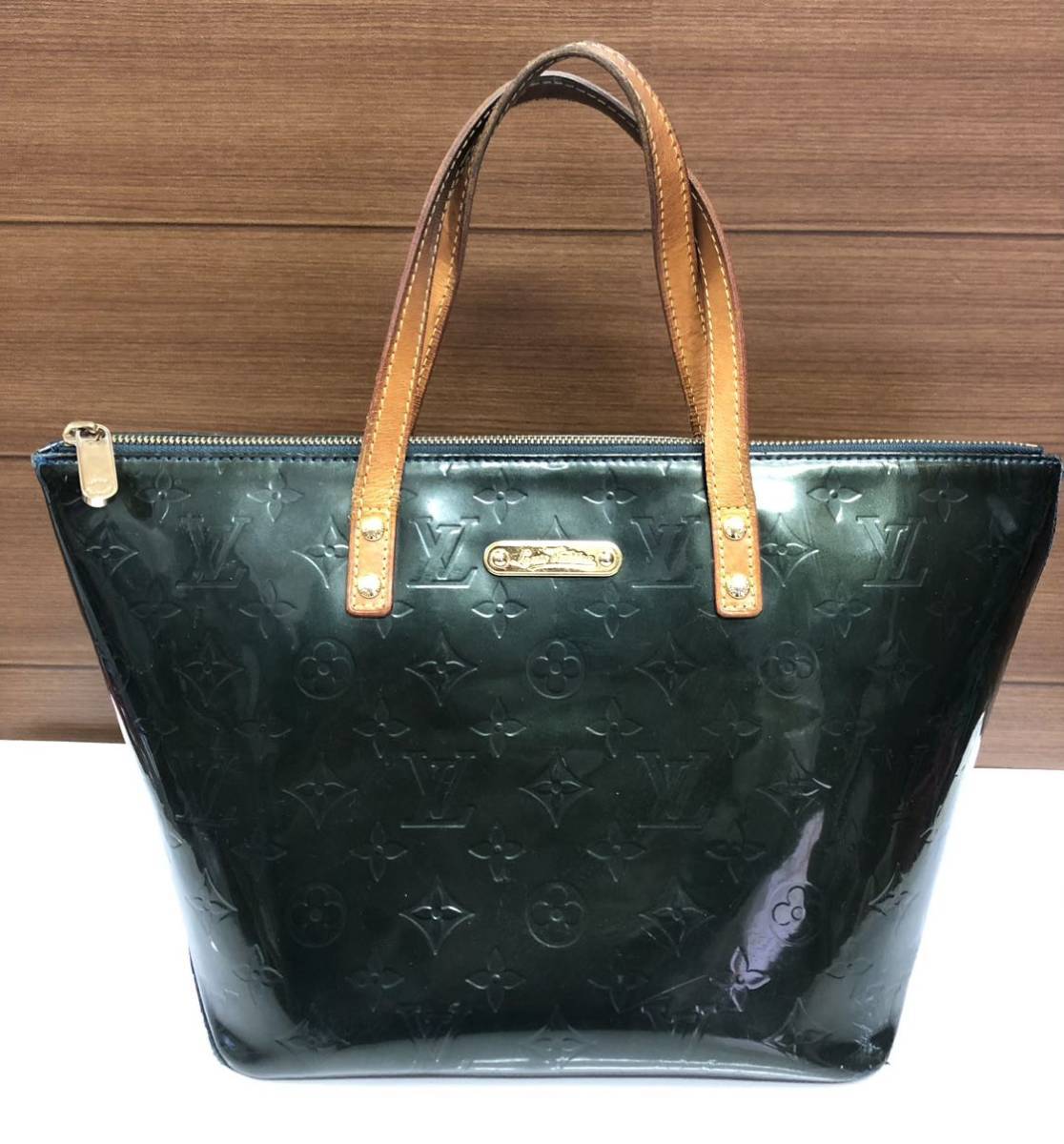 送料0円】 ♪ VUITTON LOUIS ヴェルニ ルイヴィトン エナメル グリーン