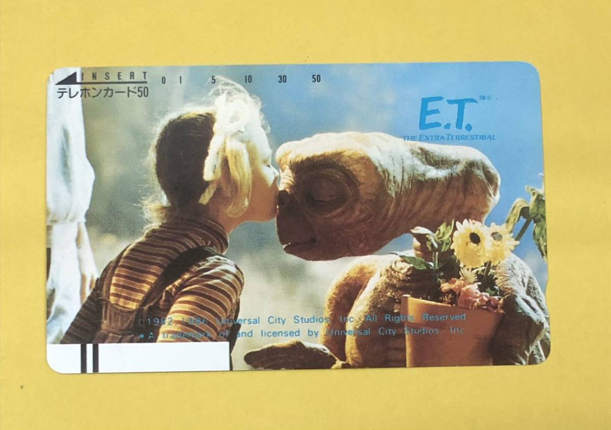 未使用 ♪ E.T. テレカ 50度数 テレホンカード テレフォンカード 映画 洋画 レトロ (管理T234)_画像1