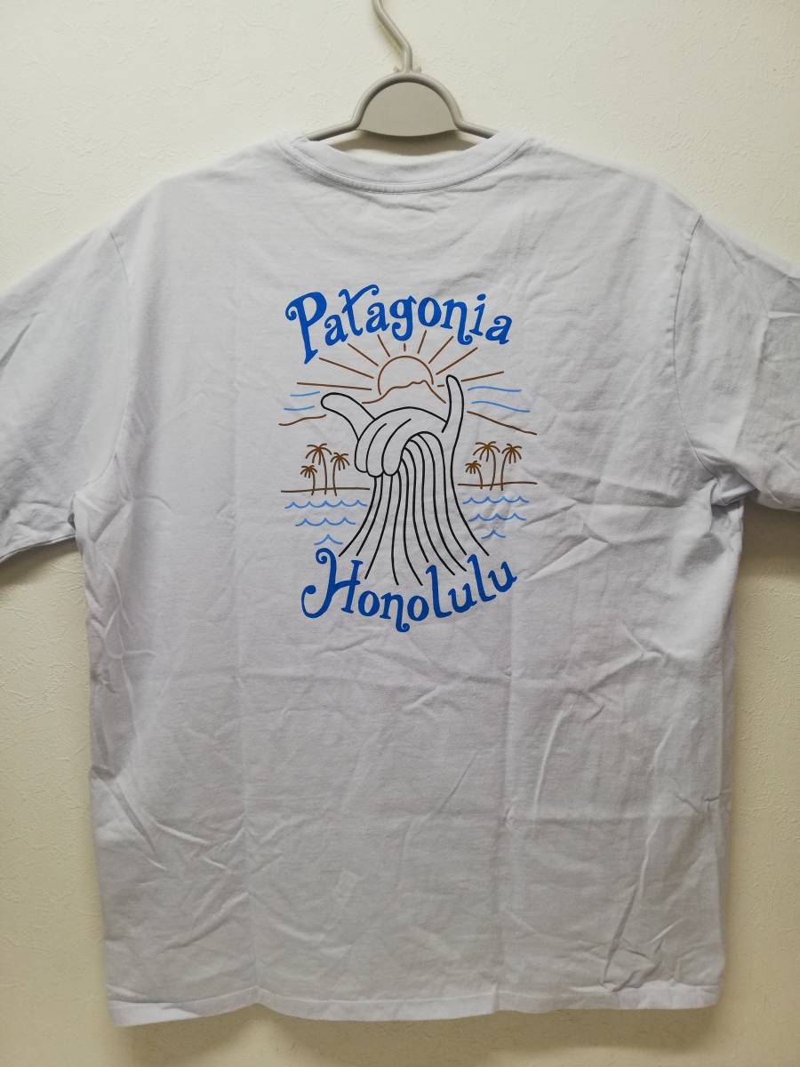 新品未使用！ パタゴニア ハワイ限定 ホノルル シャカ波 Ｔシャツ ホワイト 白 Lサイズ Patagonia pataloha Responsibili-tee キャンプ