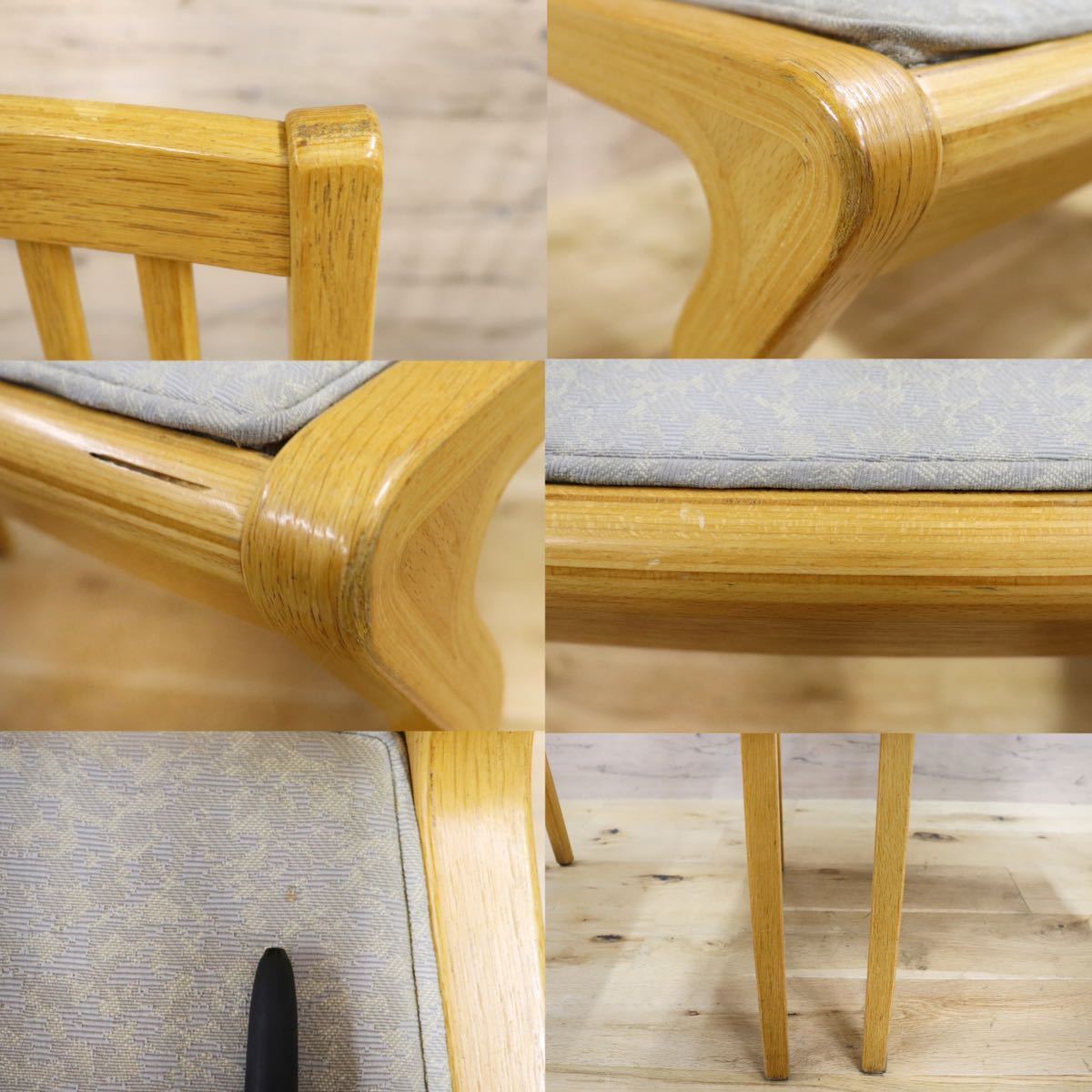 GMGS91C○Tendo / 天童木工 ダイニングチェア 椅子 食卓椅子 2脚セット アームレスチェア 曲木 天然木 ナチュラル_画像9