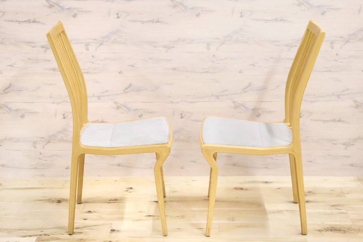 GMGS91C○Tendo / 天童木工 ダイニングチェア 椅子 食卓椅子 2脚セット アームレスチェア 曲木 天然木 ナチュラル_画像2