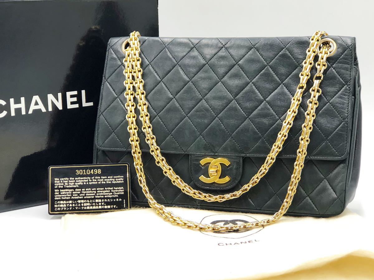 1円～ CHANEL シャネル ラムスキン ココマーク マトラッセ Wチェーン