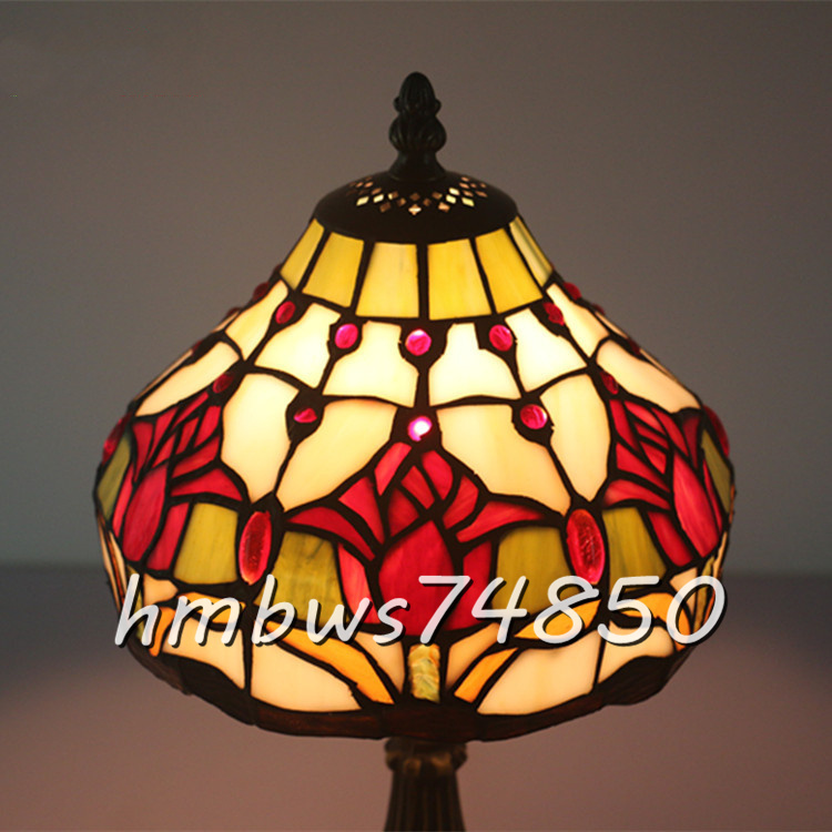 芸術品 美品 テーブルスタンド ステンドランプ ステンドグラス チューリップ 花柄 ランプ レトロな雰囲気 ティファニー 室内装飾 照明_画像3