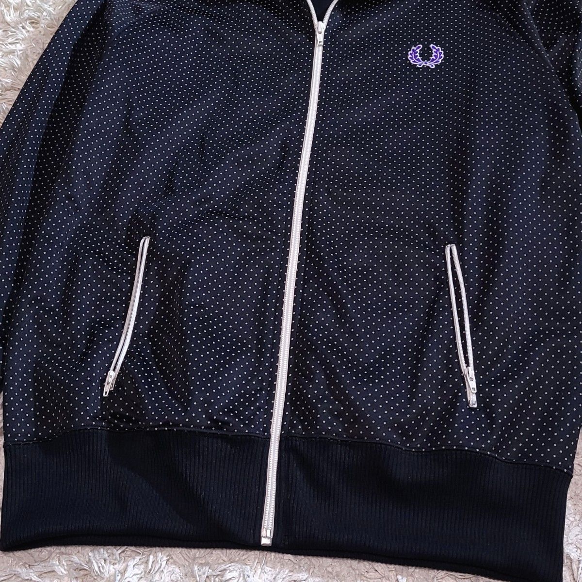 フレッドペリー FRED PERRY トラックジャケット ジャージ ドット 黒 白