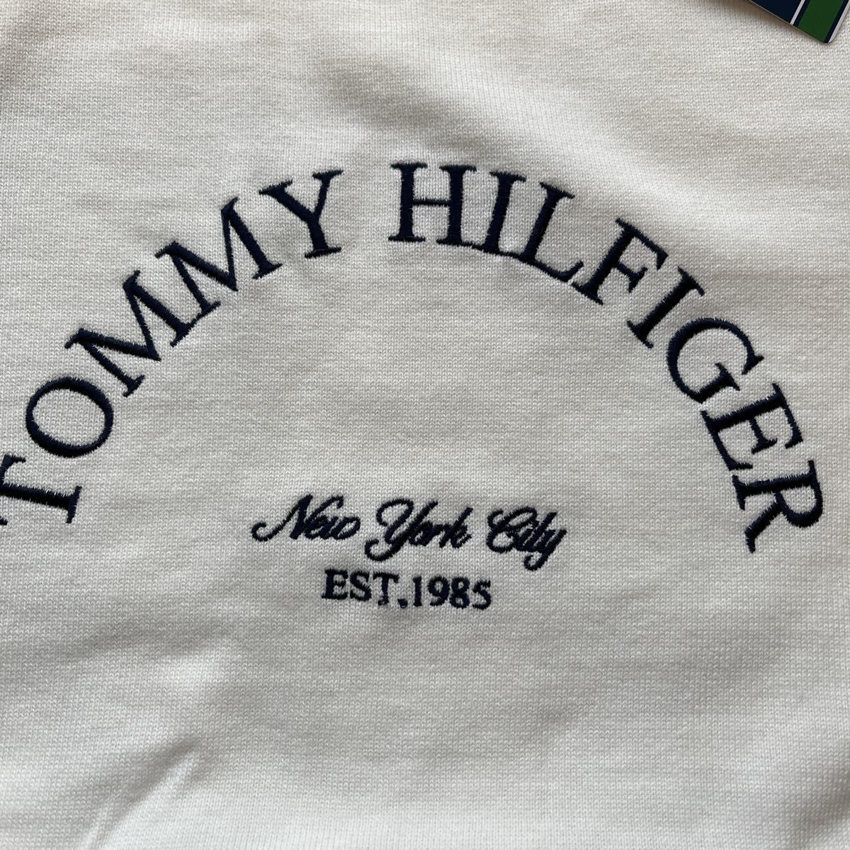 送料無料TOMMY HILFIGER GOLFトミーヒルフィガーWOMENS衿トリコベストWOOL混柔らか保温DRY速乾SIDEリブ編伸縮バックスリット(お買得LL)新品_画像2