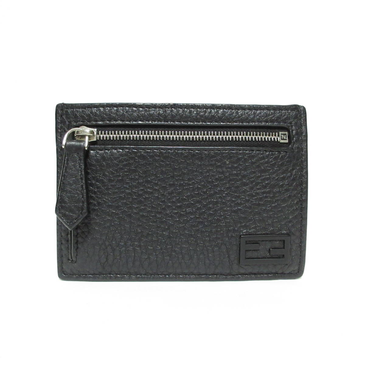 近年メンズ美品FENDI黒レザーFFバゲット フラグメントケース財布コインケース カードケース