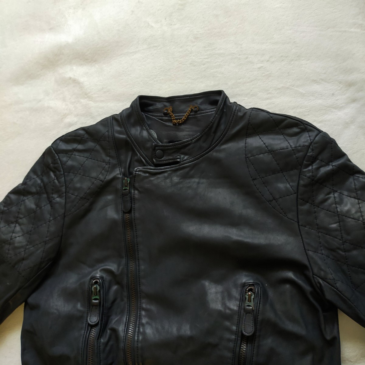 ビームス別注 シシ Sサイズ ダブル ライダースジャケット レザー