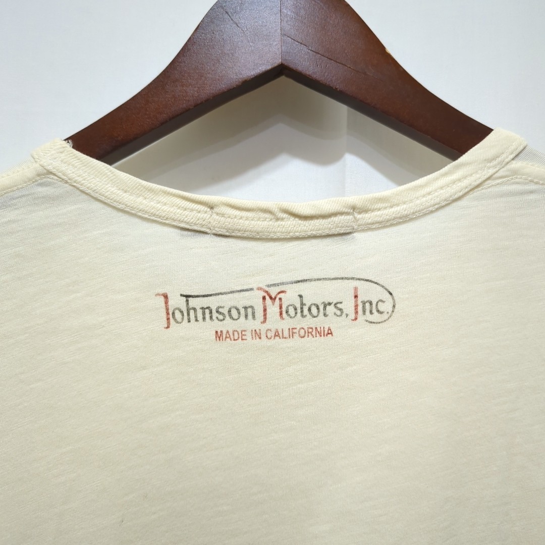 【送料370円】ジョンソンモータース Johnson Motors プリント Tシャツ メンズS スティーブマックイーン USA製 スカル ロック ⑪_画像7
