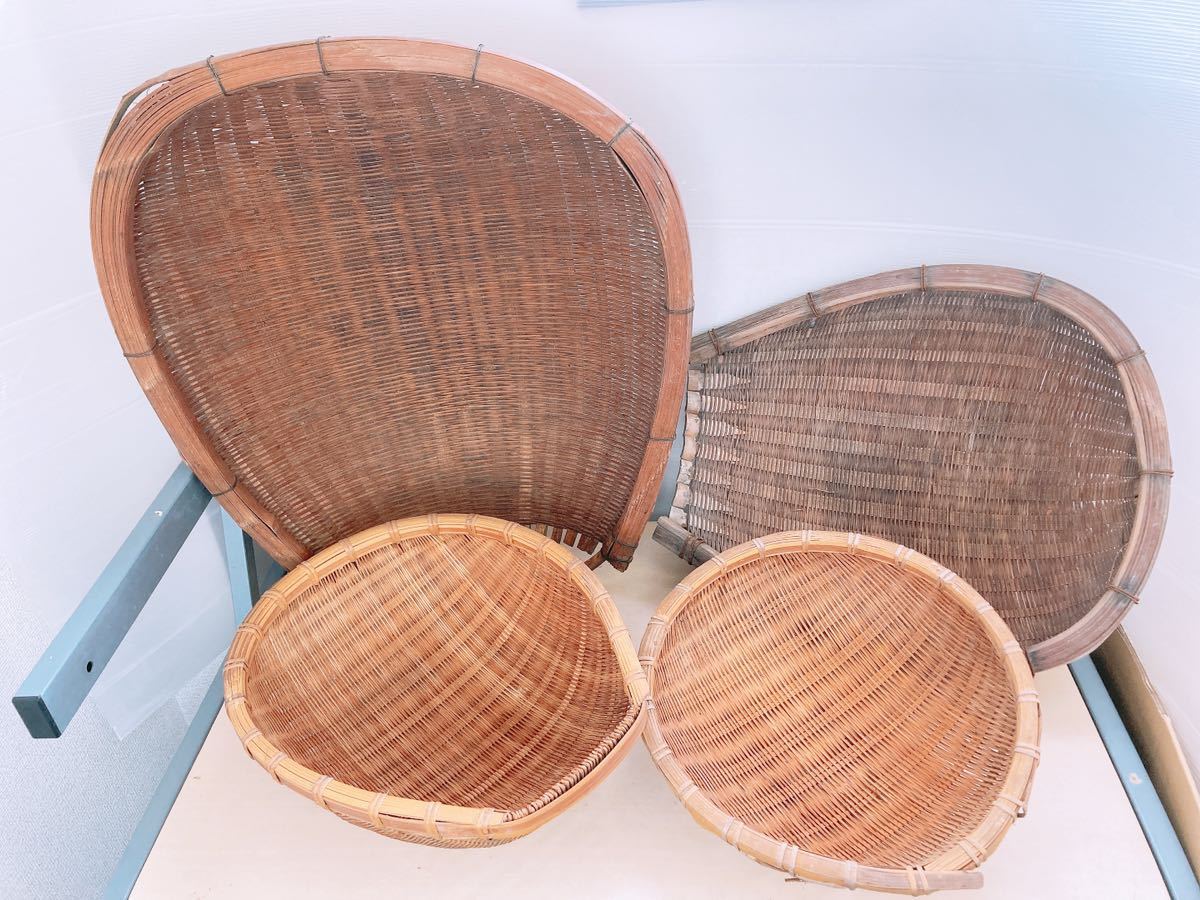 竹ザル 竹網 竹カゴ 竹籠 どじょう掬いレトロ 民芸品 畑 農家 竹ザル 竹網 竹カゴ 竹籠 どじょう掬いレトロ 民芸品 畑 農家