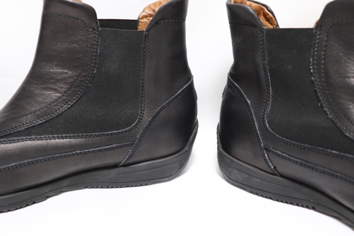 [良品] イタリア製　革靴　N.B ビジネスシューズ　サイドゴア　ハイカット　ブラック　メンズ　フォーマル　紳士靴　ドレス　送料無料！