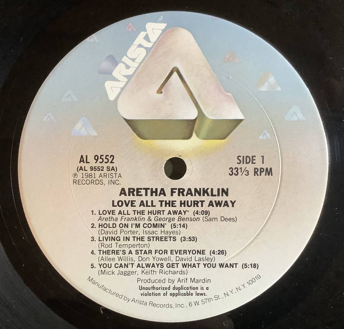 【送料無料】【1981 US Original】Aretha Franklin - Love All The Hurt Away LP シュリンク_画像5