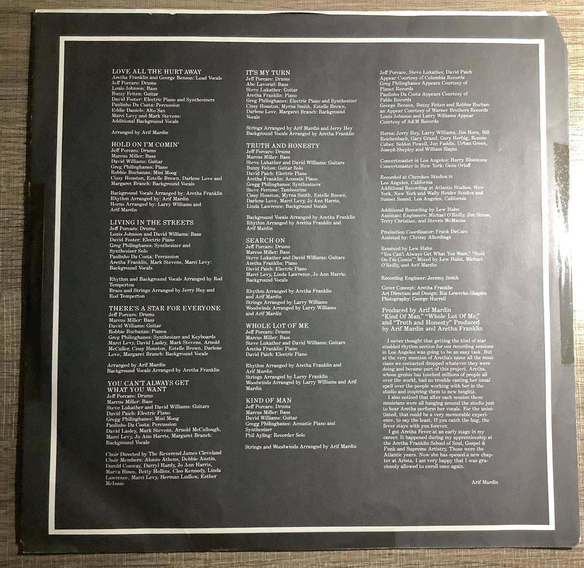 【送料無料】【1981 US Original】Aretha Franklin - Love All The Hurt Away LP シュリンク_画像3