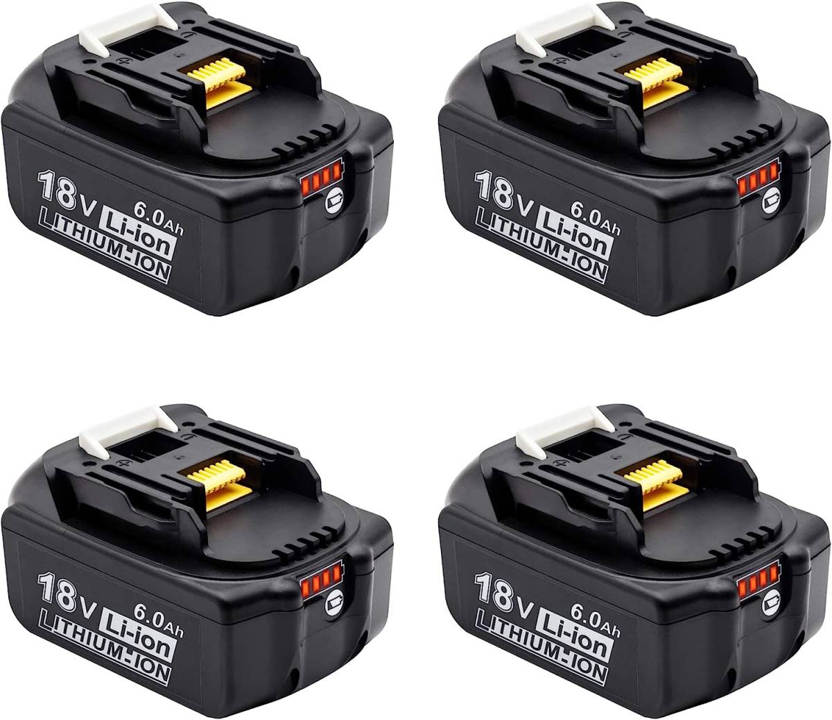 大人気 【送料無料】18V BL1860b 残量表示 マキタ 互換 バッテリー 6.0Ah LED残量表示 純正充電器対応【4個セット】 パーツ 大人気 【送料無料】18V BL1860b 残量表示 マキタ 互換 バッテリー 6.0Ah LED残量表示 純正充電器対応【4個セット】 パーツ