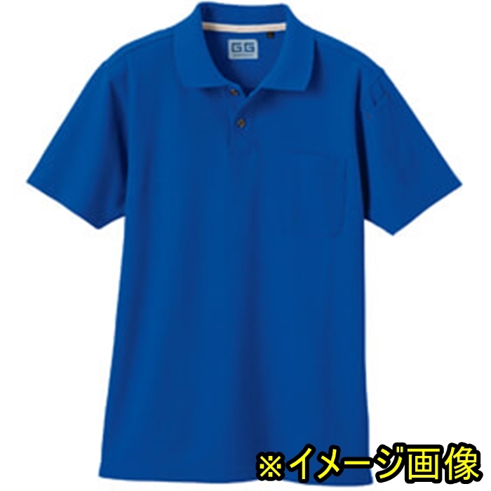 R0184 アウトレット品 SOWA(ソーワ) 半袖ポロシャツ ブルー Lサイズ 50597 Y6_画像1