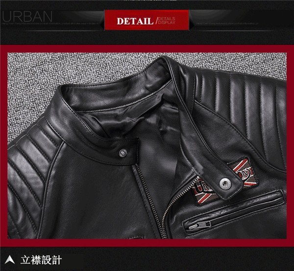  original leather jacket autumn winter sheep leather rider's jacket bike wear men's leather jacket lai DIN g jacket outer ram leather ja