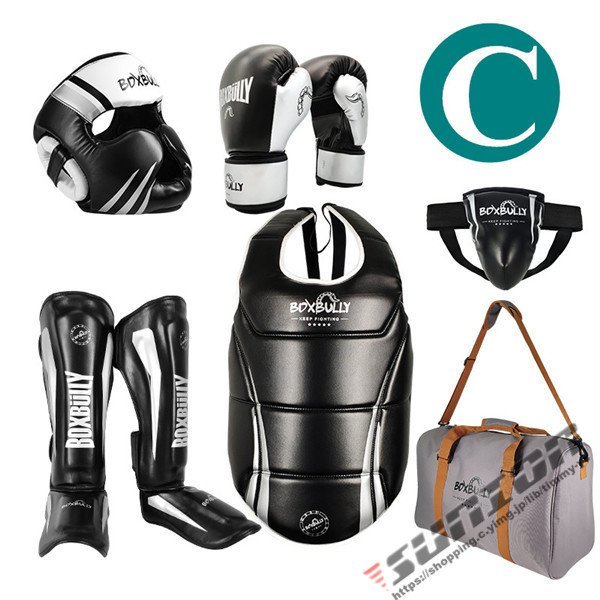 ボクシング 保護装置 セット ヘルメット 鼠径部 ガード 脛 レッグ 胸 ガード 武道/MMA/空手/テコンドー_画像6