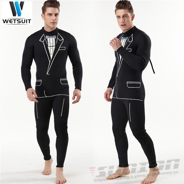  wet suit 3mm men's surfing full suit back Zip neoprene diving fishing 
